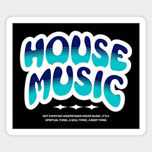 HOUSE MUSIC - Bubble Outline Two Tone (White/Blue) Magnet